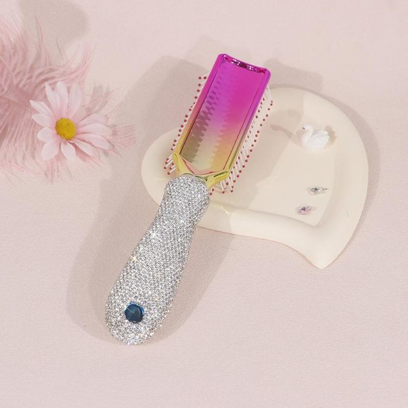 Rhinestone Decor Hair Comb, 1 Count Portable Hair Styling Comb, Hair Massage Comb, Professional Hair Styling Tool for Women & Girls