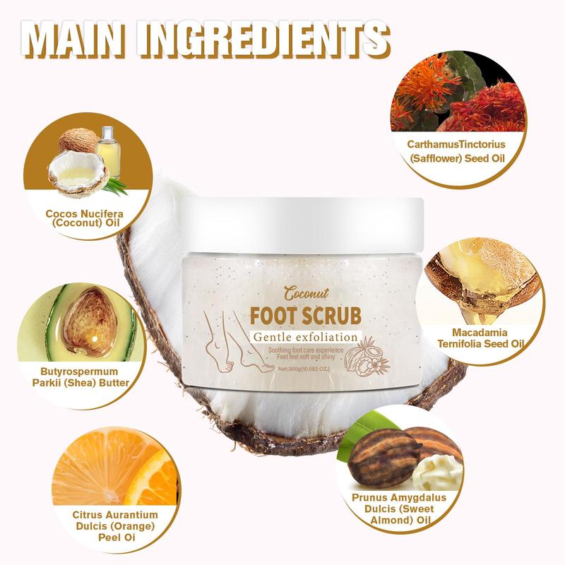 Foot Scrub, 1 Count Gentle Exfoliating Foaming Foot Scrub for Skin, Smoothing Cracked Heel & Dry Skin, Pedicure Foot Spa for Women & Men