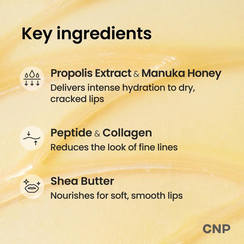 CNP Laboratory Propolis Lipcerin - 15g Honey Moisturizing Lip Balm + Lip Mask for Soft, Smooth and Glossy Lips - Skincare