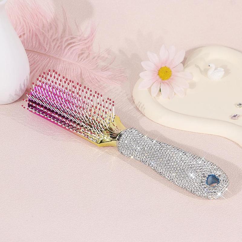 Rhinestone Decor Hair Comb, 1 Count Portable Hair Styling Comb, Hair Massage Comb, Professional Hair Styling Tool for Women & Girls