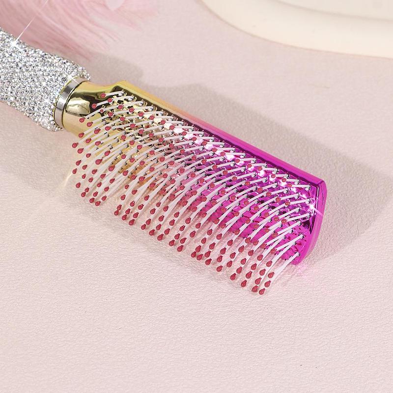 Rhinestone Decor Hair Comb, 1 Count Portable Hair Styling Comb, Hair Massage Comb, Professional Hair Styling Tool for Women & Girls