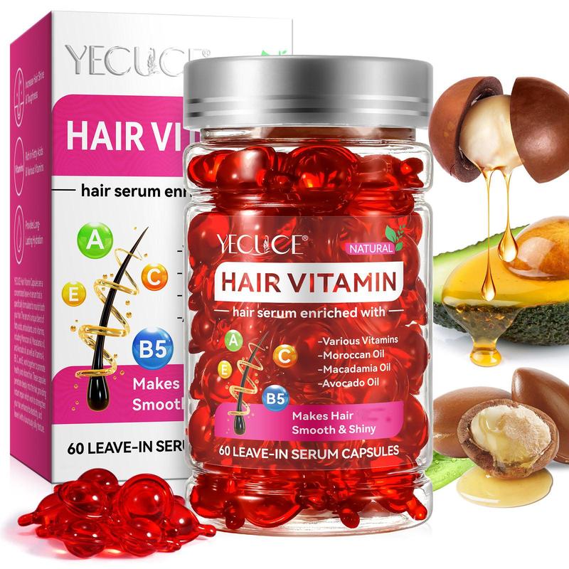 Hair Vitamin Capsule Serum, 2 Boxes Hair Care Capsules, No Need To Rinse, Moisturizing and Smoothing Hair Care Product for Women & Men