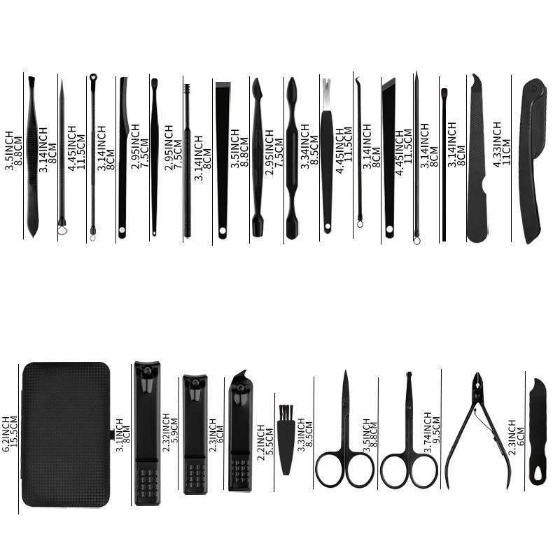 Manicure Nail Art & Nail Care Kit, 24pcs set Portable Multi-functional Nail Clipper Set, Pedicure Care Cutics Tool, Nail Kits for Women & Men, Summer Gift