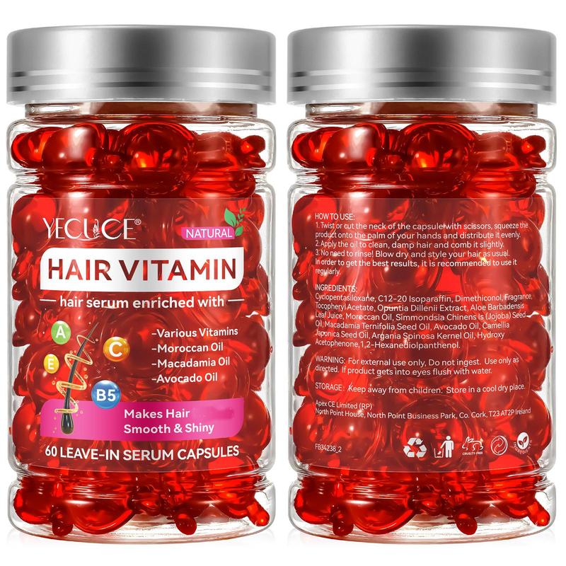 Hair Vitamin Capsule Serum, 2 Boxes Hair Care Capsules, No Need To Rinse, Moisturizing and Smoothing Hair Care Product for Women & Men