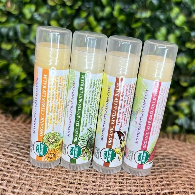 Mothers Naturals Organic Lip Balm All Natural & Organic Chapstick , Lip Care Moisturizer, Treatment To Hydrating Cracked Dry Lips Daily Comfort