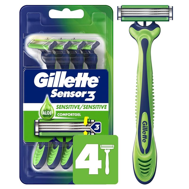 Gillette Sensor3 Sensitive Men'S Disposable Razor, 4 Razors Procter & Gamble