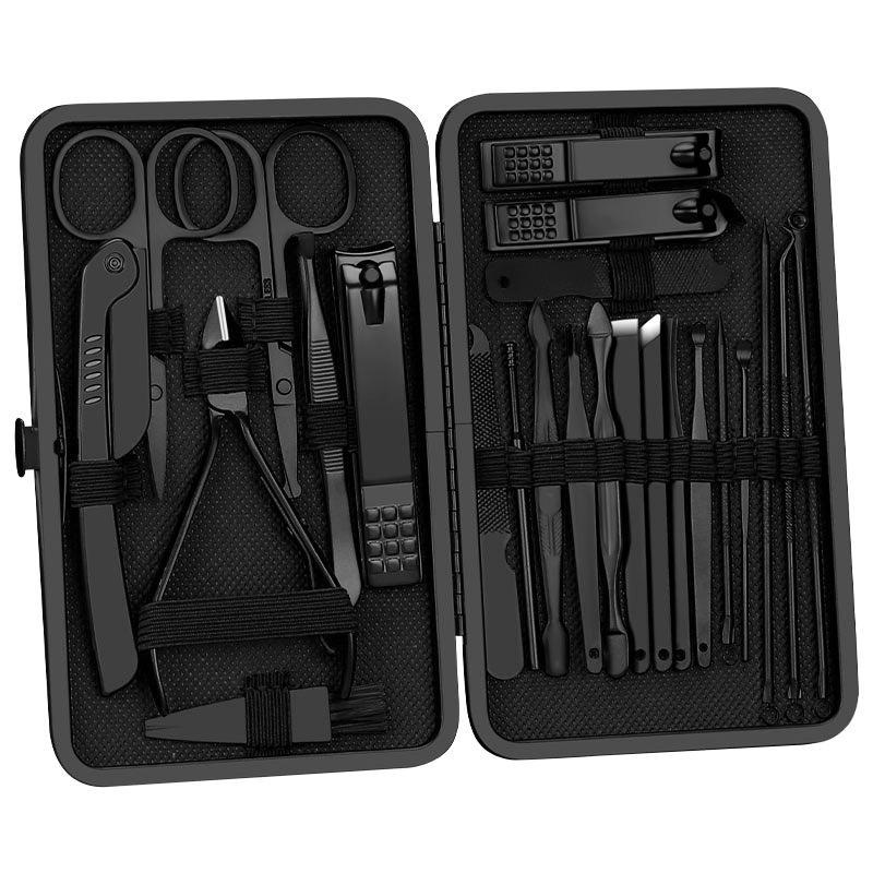 Manicure Nail Art & Nail Care Kit, 24pcs set Portable Multi-functional Nail Clipper Set, Pedicure Care Cutics Tool, Nail Kits for Women & Men, Summer Gift