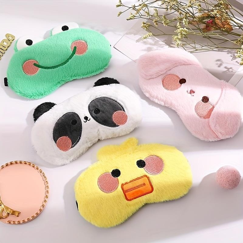 Comfortable Plush Cartoon Animal Eye Mask, Suitable for Sleep and Travel-Soft, Shading Eye Mask with Cute Design, Perfect for Airplane Travel and Nap Time