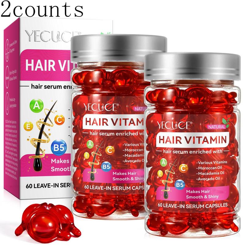 Hair Vitamin Capsule Serum, 2 Boxes Hair Care Capsules, No Need To Rinse, Moisturizing and Smoothing Hair Care Product for Women & Men