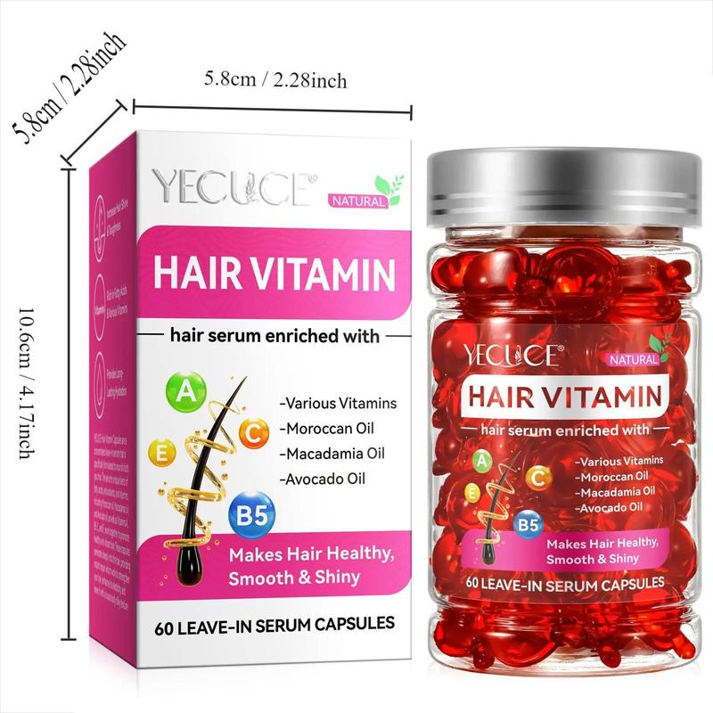 Hair Vitamin Capsule Serum, 2 Boxes Hair Care Capsules, No Need To Rinse, Moisturizing and Smoothing Hair Care Product for Women & Men