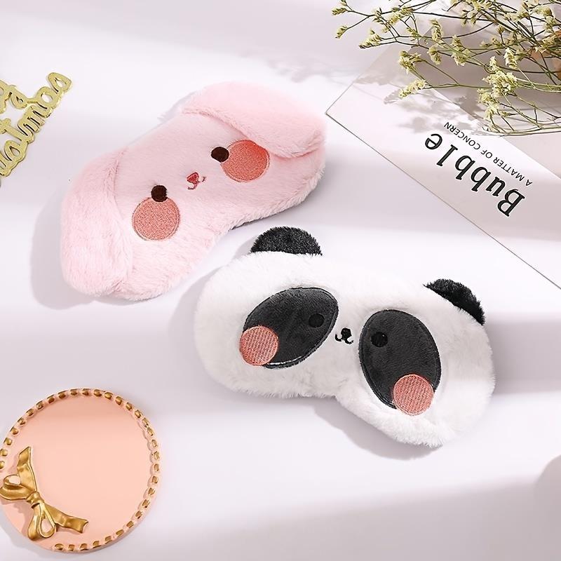 Comfortable Plush Cartoon Animal Eye Mask, Suitable for Sleep and Travel-Soft, Shading Eye Mask with Cute Design, Perfect for Airplane Travel and Nap Time