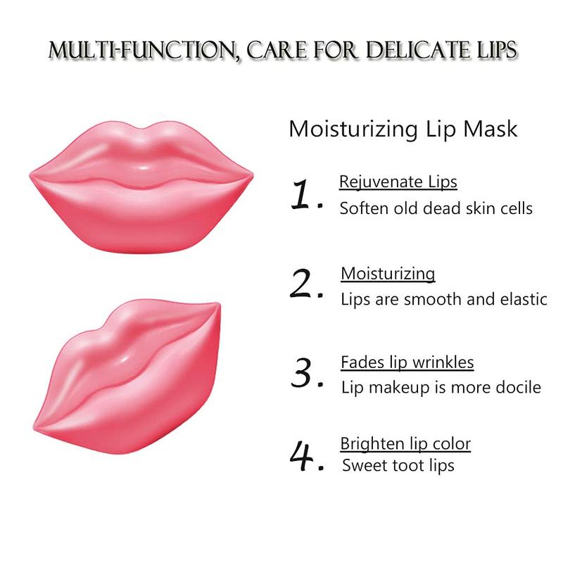 Moisturizing Plumping Lip Mask, Restores Moisture for Dry and Chapped Lips, Overnight Care for Soft, Smooth Lips, Gel Treatment Masks, Pink and Cherry Packaging