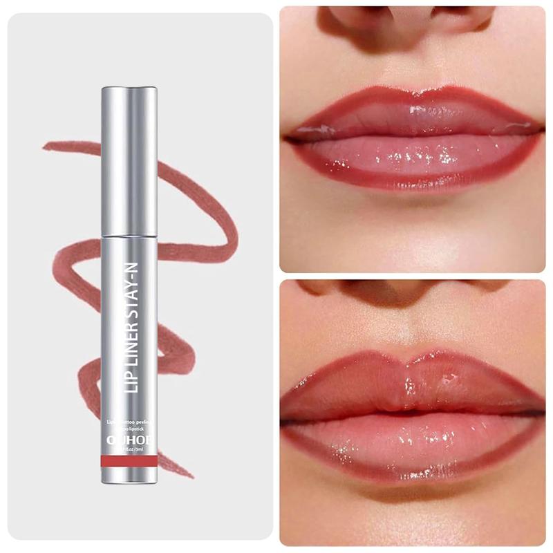 3PCS Peel Off Lip Liner Stain, Burgundy Red & Dark Brown & Golden Brown Long Lasting Lip Stain Peel Off, Infused with Hyaluronic Acid & Vitamin E