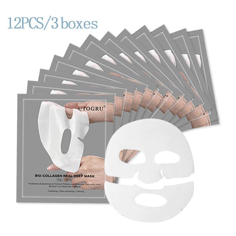 12PCS 3 boxes Collagen Facial Mask|Lifting and Firming Mask|Collagen Power Boosting Mask|The Overnight Collagen Mask deep  collagen