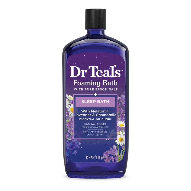 Dr Teal's Foaming Bath with Melatonin, Lavender & Chamomile Essential Oils, 34 fl oz