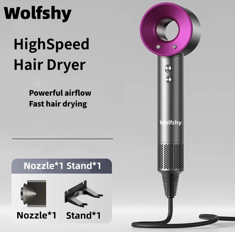 Leafless high-speed hair dryer, home hair dryer anion hair care fast drying mute blow dryer, hair salon large wind power low noise does not hurt hair, negative ion constant temperature, hair care 30 seconds fast drying