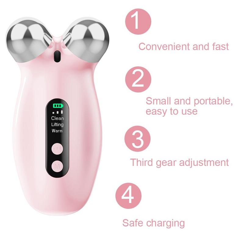 Household Facial Vibration Massager, 1 Count Heart Shaped Face Beauty Instrument for Firming Skin, Portable Personal Skin Care Tool for Women