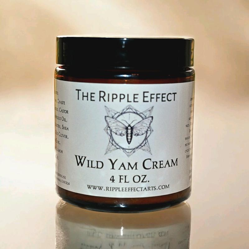 Organic Wild Yam Cream by the Ripple Effect, Handmade in USA 4 oz Lemon Oil