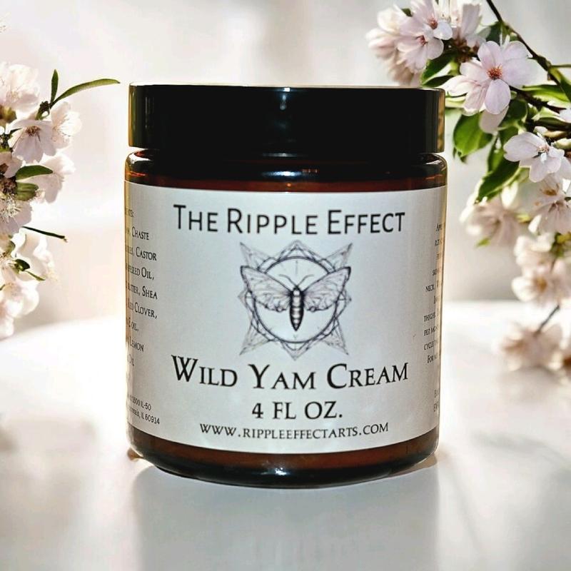 Organic Wild Yam Cream by the Ripple Effect, Handmade in USA 4 oz Lemon Oil