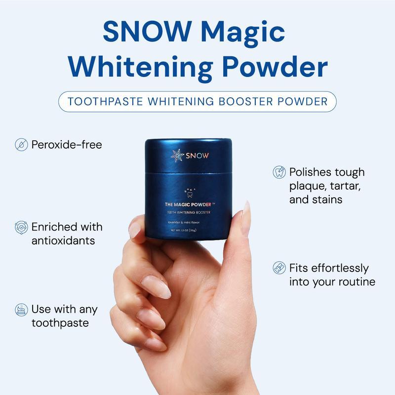 Snow Teeth Whitening Magic Powder Infused with Calcium Carbonate for White Teeth  Lavender & Mint