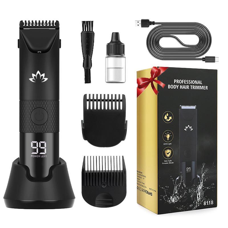 Professional Hair Trimmer for Men, 1 Box Cordless Hair Clipper with Limited Comb & Cleaning Brush, Waterproof Easy Clean Hair Trimmer for Men