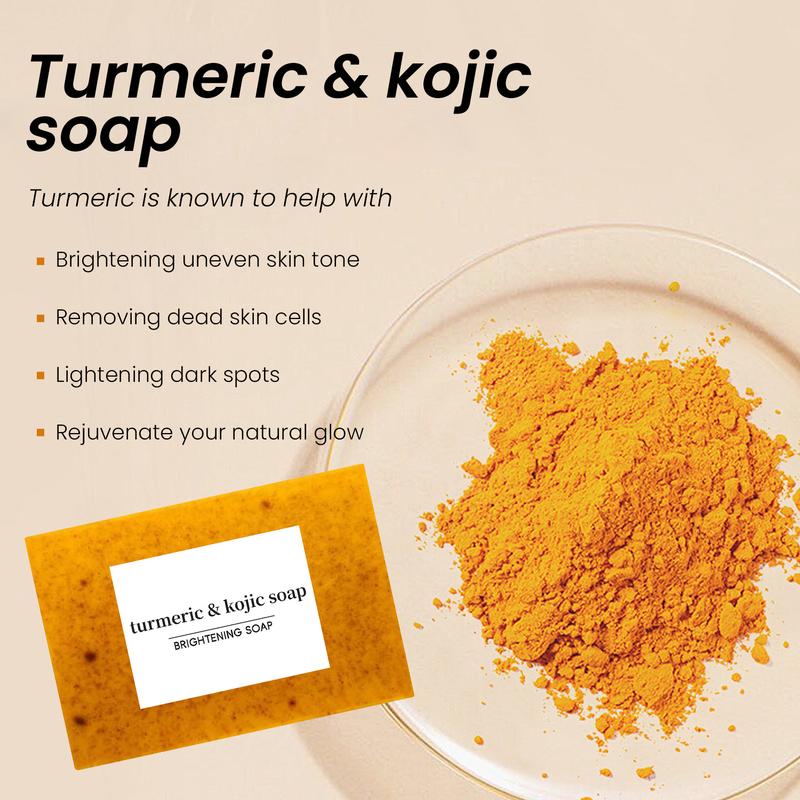 3PCS Lemon Turmeric KojicAcid Soap, Turmeric & Kojic Acid Brightening Soap, DarkSpot Remover, Kojic Acid Soap, Soap Body CareBody Wash Lemon Flawless Organic handmade soap turmeric soap