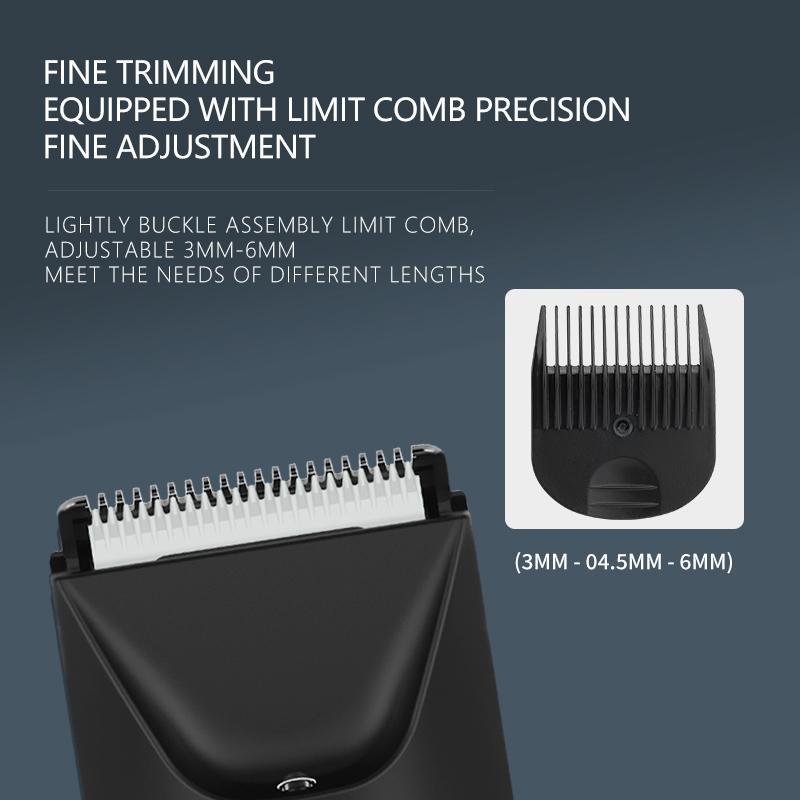 Professional Hair Trimmer for Men, 1 Box Cordless Hair Clipper with Limited Comb & Cleaning Brush, Waterproof Easy Clean Hair Trimmer for Men