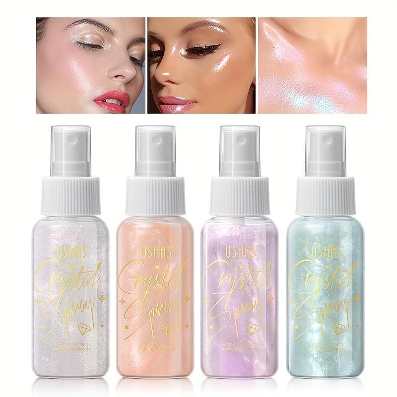 80ml Shimmering Face Makeup Setting Spray, Portable Lightweight Moisturizing Makeup Spray for Women & Girls, Highlighting Facial Makeup Product