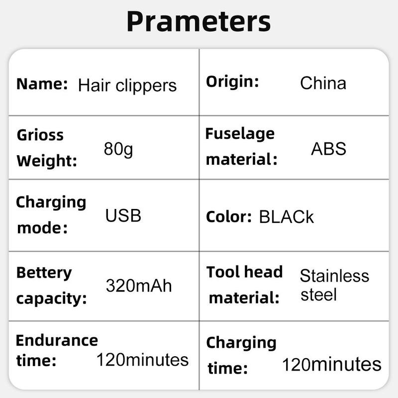 Professional Hair Trimmer for Men, 1 Box Electric Hair Clipper with Limited Comb & Charging Cable & Cleaning Brush & Lubrication Oil, Great Gifts for Men, Christmas Gift