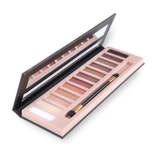 2 Pack 12 Colors Makeup Nude Colors Eyeshadow Palette Natural Nude Matte Shimmer Glitter Pigment Eye Shadow Pallete Set Waterproof Smokey Professional Beauty Makeup Kit Powder