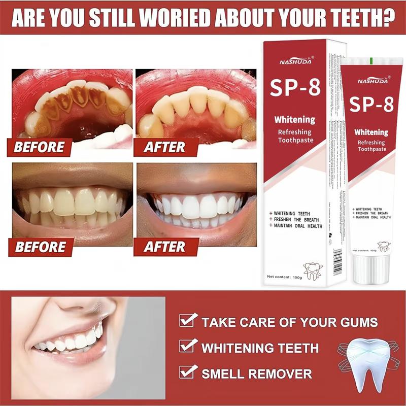 SP-8 Probiotic Bright White Toothpaste Deep Clean Teeth Fresh Breath Oral sp-8 toothpaste