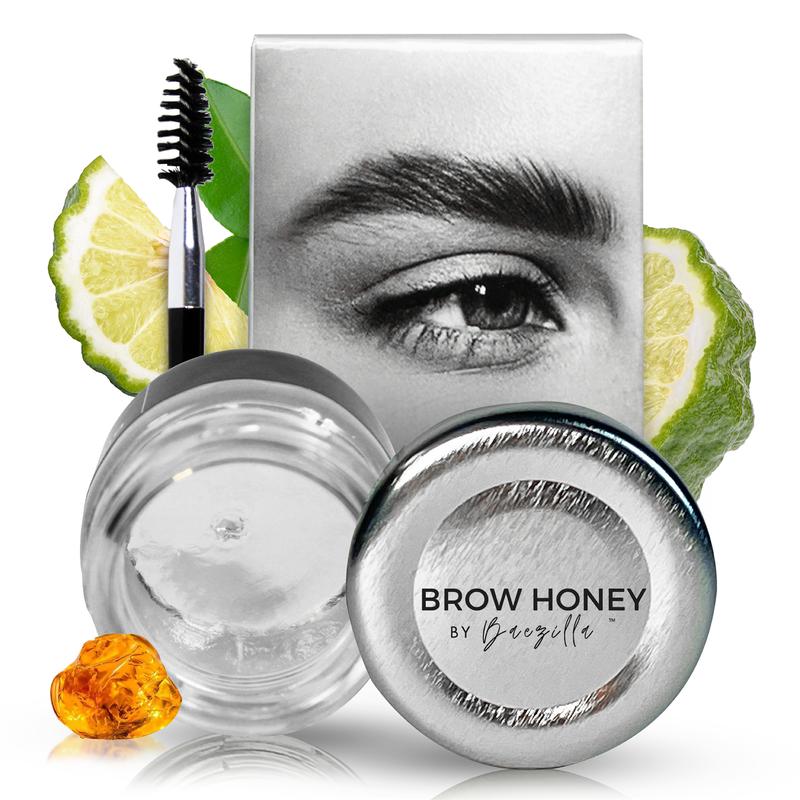 Brow Honey by Baezilla Eyebrow Gel, Long Lasting, Eyebrow Brush & Waterproof Eyebrow Wax Lamination Gel, Natural Amber Bergamot Fragrance