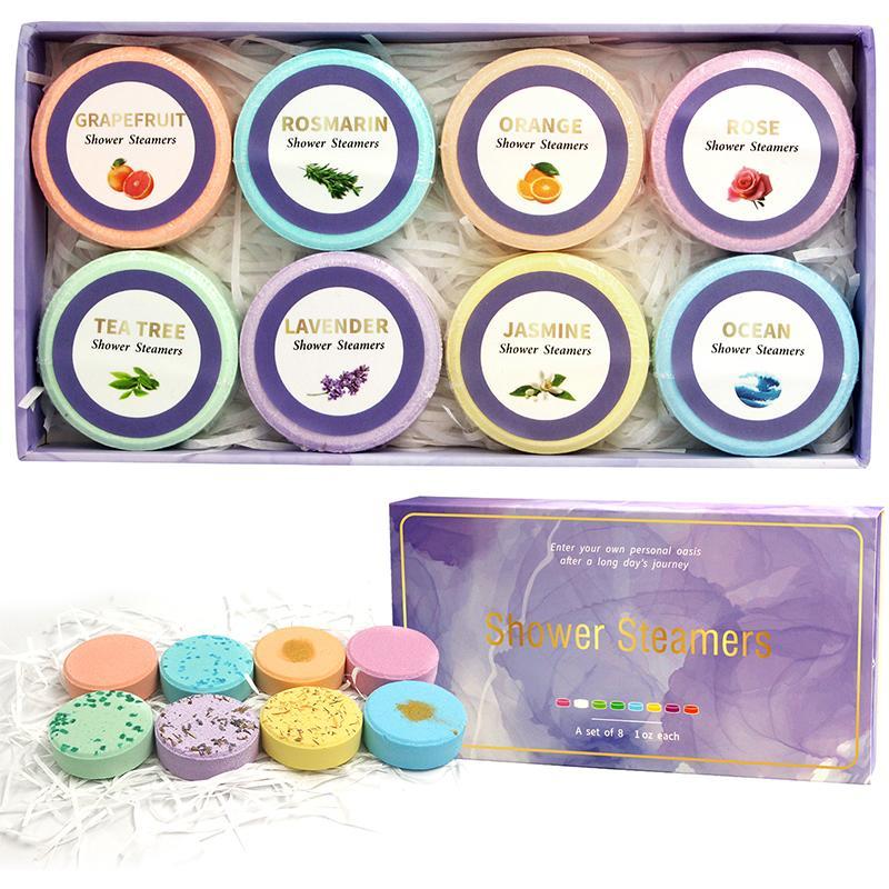 Comfort Steam Bath Aromatherapy Tablets, 8 Counts set Scented Shower Tablets Soap Sheets for Body Cleansing, Body Care & Skin Care Body Wash Flakes