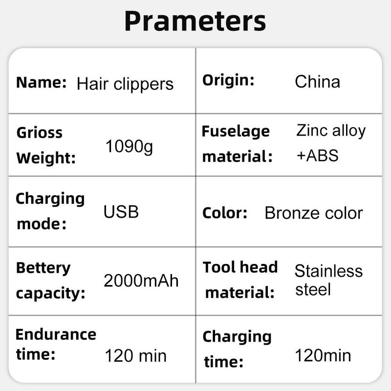 Professional Hair Clipper Set, 1 Set Cordless Electric Hair Trimmer & Beard Shaver & Accessories, Hair Cutting Machines, Hair Trimmer Machine, Multi-use Hair Grooming Tool for Men, Barber Kit