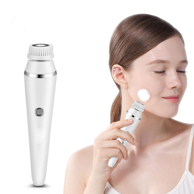 4-in-1 Electric Facial Brush Pore Cleaner Facial Cleanser Brush Waterproof Silicone Massage To Clean Blackheads Beauty Instrument