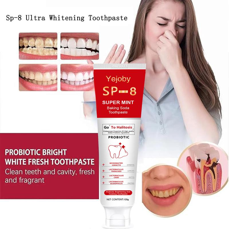 [90% People Choose] SP-8 Triple Whitening Probiotic Whitening Toothpaste, Free of Fluoride, Hydroxyapatite, Anti plaque, Oral Health Management,sp-8,sp-6,sp8,sp6