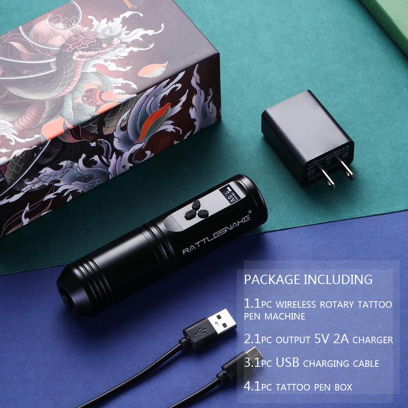 Wireless Tattoo Machine High Speed Rotary Motor 1850mah Capacity Battery LED Digital Display For Shader Tattoo Pen tattoo gunkit