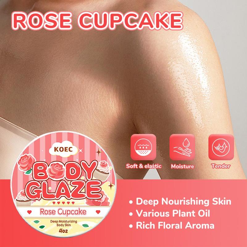 Rose Scented Body Glaze, Moisturizing & Nourishing Body Cream, Body Care Product for Women & Girls, Skin Care Product for Daily Use