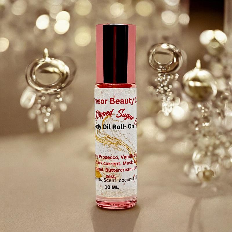 Mon Tresor Beauty Care Prosecco Dipped Sugar Cookie Body Oil Roll-On, Moisturizing, 10ml bodyoils for crazy in shak sugar cookie natural