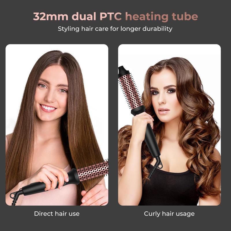 32mm Hair Curler, Electric Heated Hair Brush, Hair Styling Tool for Women & Girls, 3 Heat Setting, Professional Hair Styling Tool for Home & Salon Use