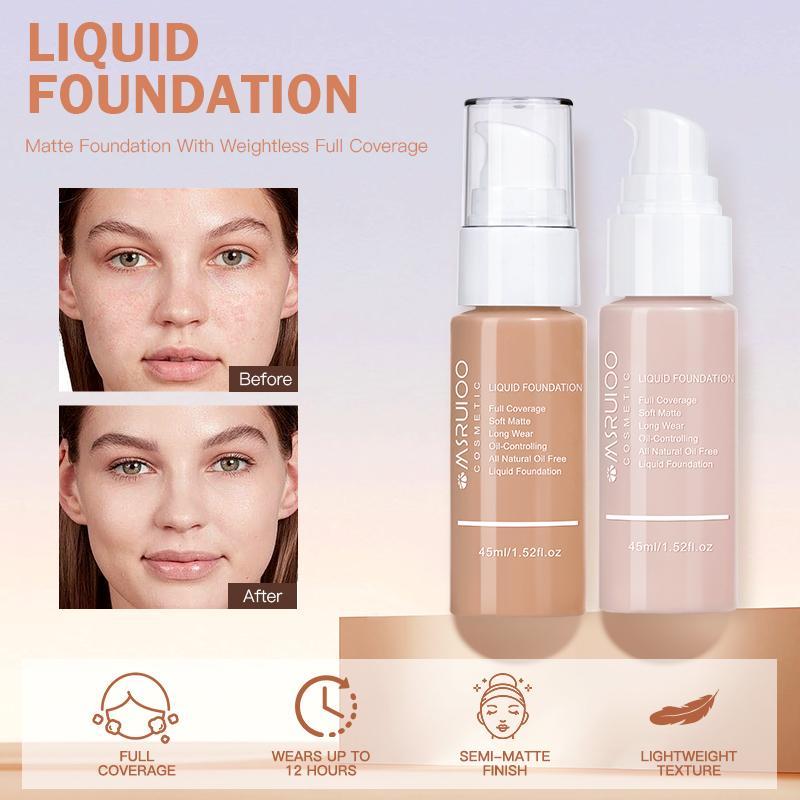 Long-lasting Liquid Foundation, Moisturizing Waterproof Oil Control Concealer Cream, Hydrating and Brightening Concealer Cream for Uneven Skin Tone