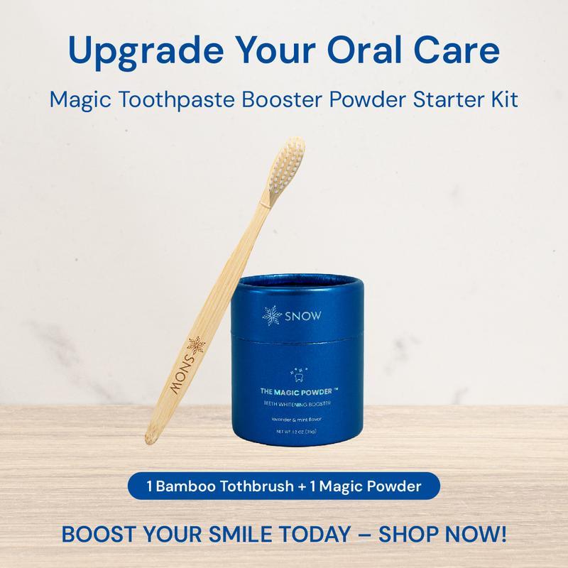 Snow Teeth Whitening Magic Powder Infused with Calcium Carbonate for White Teeth  Lavender & Mint