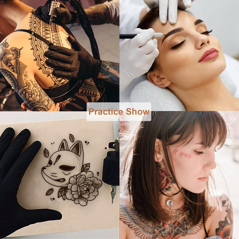 Tattoo Practice Skin With Transfer Paper -  20 count s Tattoo Fake Skin And Stencil Paper Kit Includes 10 Diy Tattoo Paper And 10 Blank Tattoo Skin Practice Double Sides