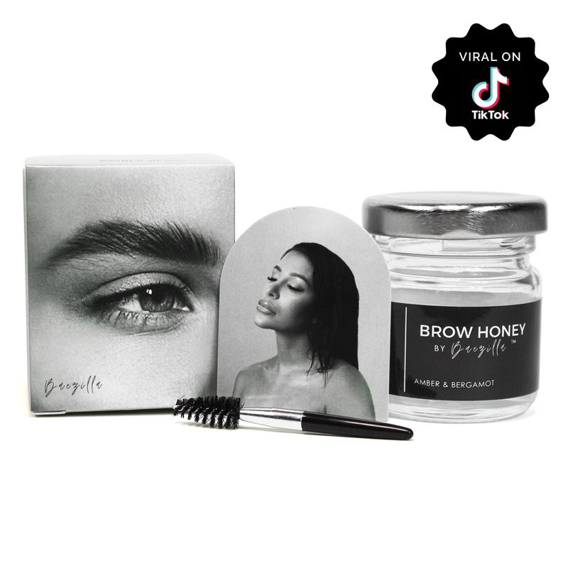 Brow Honey by Baezilla Eyebrow Gel, Long Lasting, Eyebrow Brush & Waterproof Eyebrow Wax Lamination Gel, Natural Amber Bergamot Fragrance