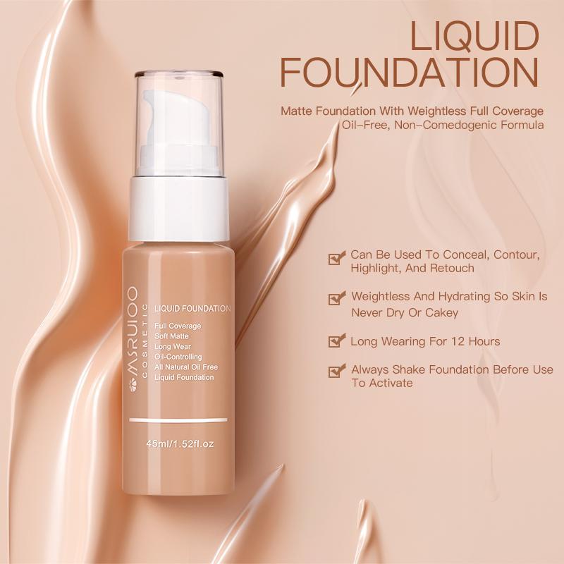 Long-lasting Liquid Foundation, Moisturizing Waterproof Oil Control Concealer Cream, Hydrating and Brightening Concealer Cream for Uneven Skin Tone