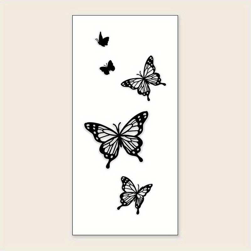 A Temporary Butterfly Tattoo Sticker, Black and White Waterproof Body Art Sticker, Suitable for Arms, Wrist and Shoulders, Long-Lasting Realistic, Fashion Accessories, Suitable for Parties, Events and Summer Outwear-Black Friday Deals