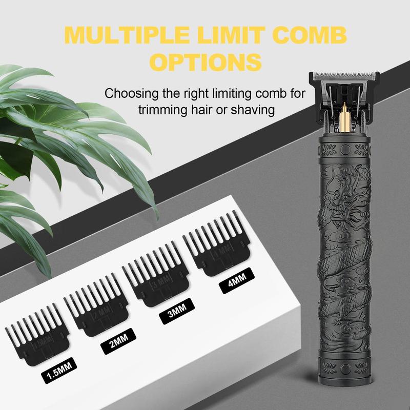 Professional Hair Trimmer for Men, 1 Box Electric Hair Clipper with Limited Comb & Charging Cable & Cleaning Brush & Lubrication Oil, Great Gifts for Men, Christmas Gift