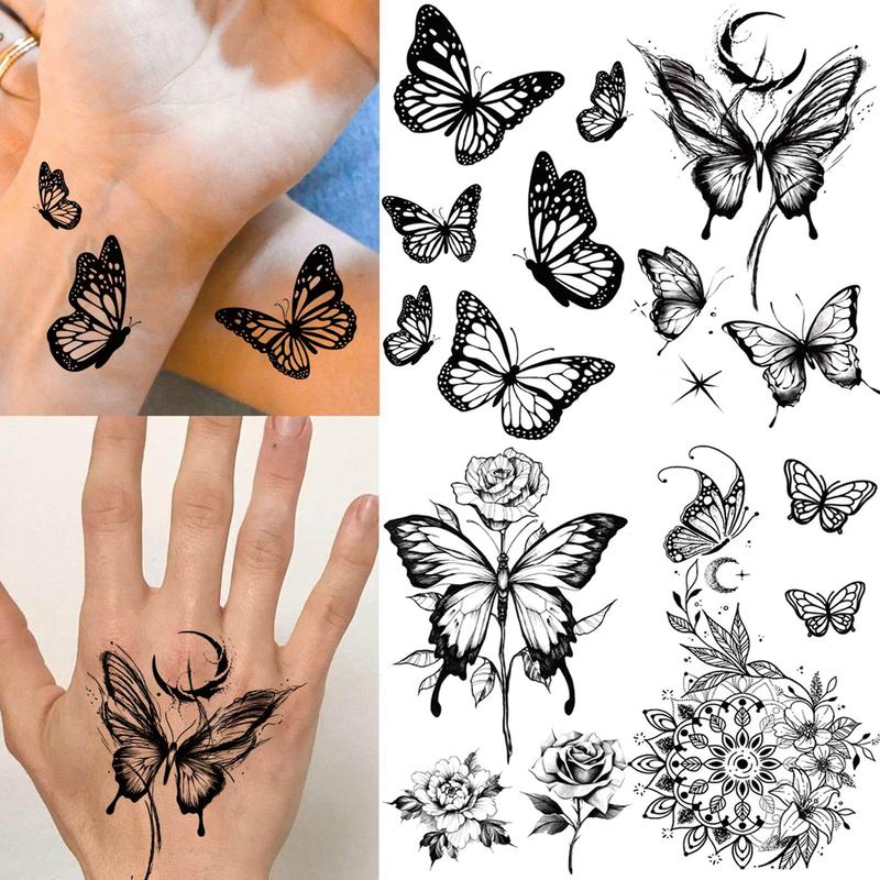 Butterfly Pattern Temporary Tattoo Sticker, 15pcs set Funny Waterproof Fake Tattoo Sticker, Body Art Sticker for Kids & Adult