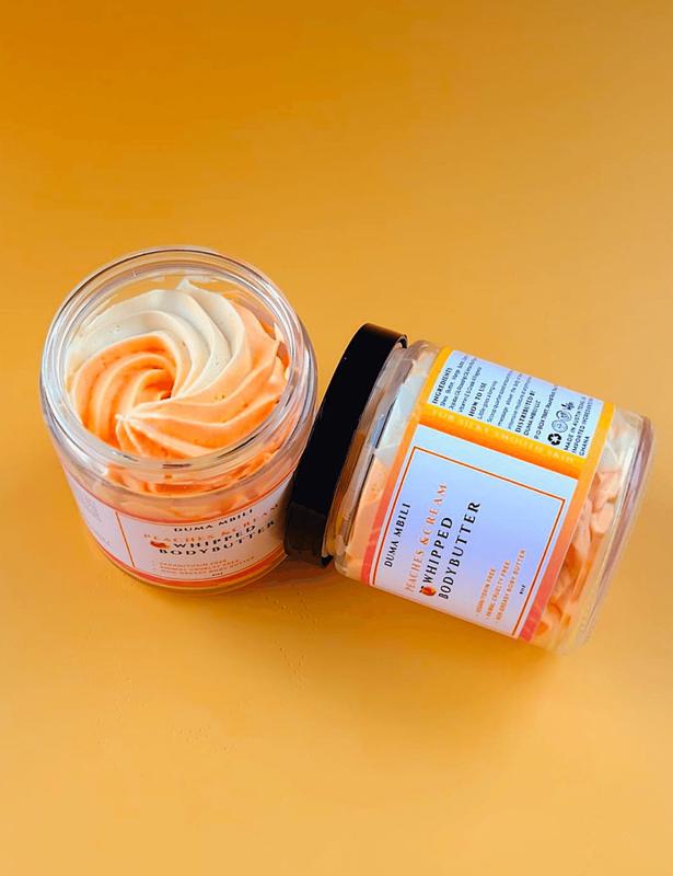 Peaches & Cream Whipped Body Butter - Lightweight Moisturizer for Skin Care