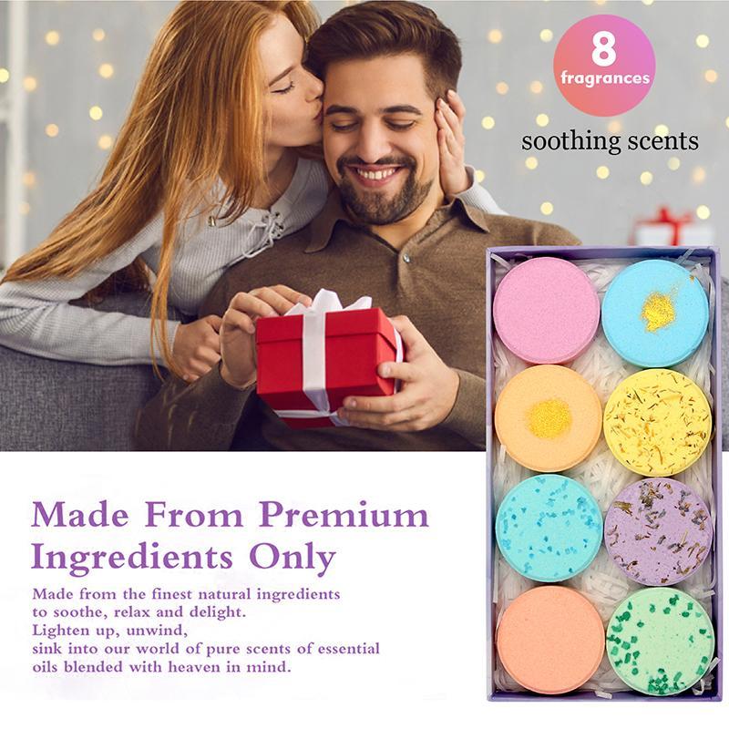 Comfort Steam Bath Aromatherapy Tablets, 8 Counts set Scented Shower Tablets Soap Sheets for Body Cleansing, Body Care & Skin Care Body Wash Flakes